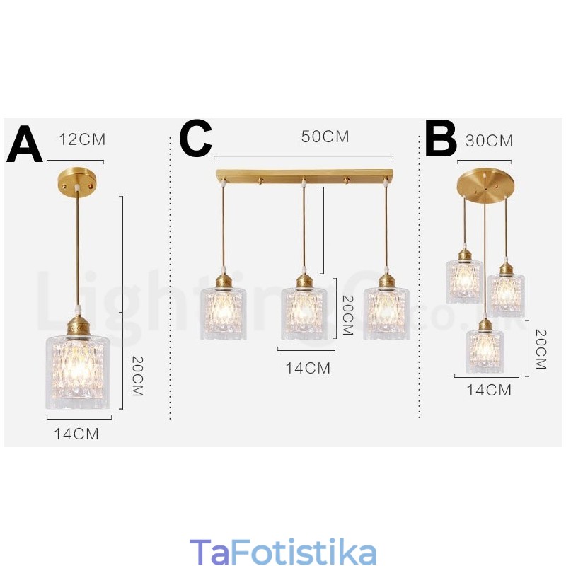 Κρεμαστό φως από καθαρό ορείχαλκο Rustic Lodge Nordic Style με γυάλινη απόχρωση