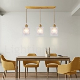 Κρεμαστό φως από καθαρό ορείχαλκο Rustic Lodge Nordic Style με γυάλινη απόχρωση