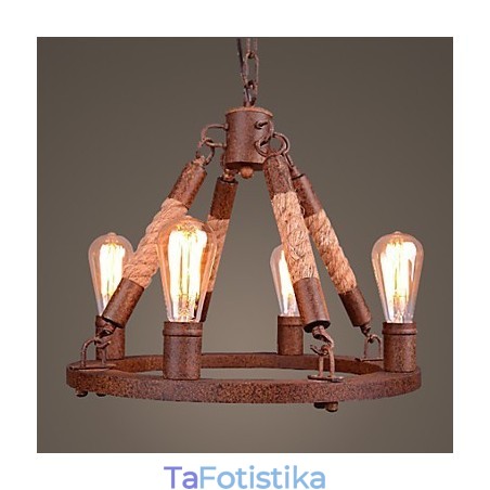 Vintage κρεμαστό σχοινί ελαφρύ δημιουργικό βιομηχανικό φωτιστικό σοφίτας Διακόσμηση αμερικανικού στυλ Vintage κρεμαστό σχοινί ελαφρύ δημιουργικό βιομηχανικό φωτιστικό σοφίτας Διακόσμηση αμερικανικού στυλ