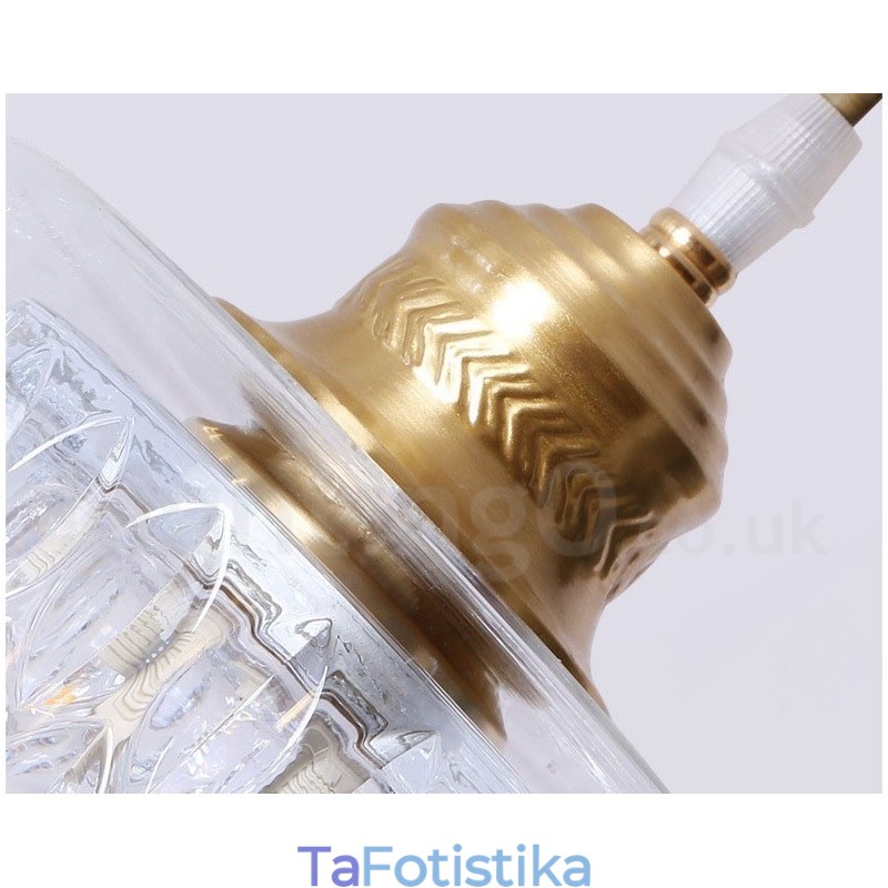 Κρεμαστό φως από καθαρό ορείχαλκο Rustic Lodge Nordic Style με γυάλινη απόχρωση