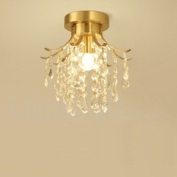 Φωτιστικά οροφής από καθαρό ορείχαλκο Rustic Lodge Nordic Style Flush Mount Crystal Lights