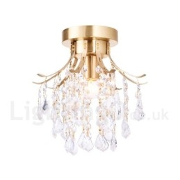 Φωτιστικά οροφής από καθαρό ορείχαλκο Rustic Lodge Nordic Style Flush Mount Crystal Lights