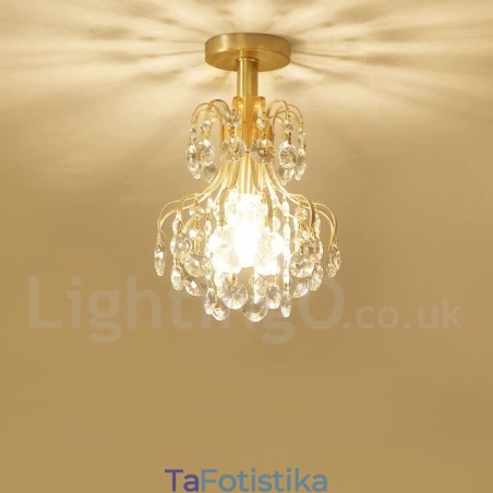 Φωτιστικά οροφής από καθαρό ορείχαλκο Rustic Lodge Nordic Style Flush Mount Crystal Lights Φωτιστικά οροφής από καθαρό ορείχαλκο Rustic Lodge Nordic Style Flush Mount Crystal Lights