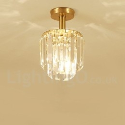 Φωτιστικά οροφής από καθαρό ορείχαλκο Rustic Lodge Nordic Style Flush Mount Crystal Lights