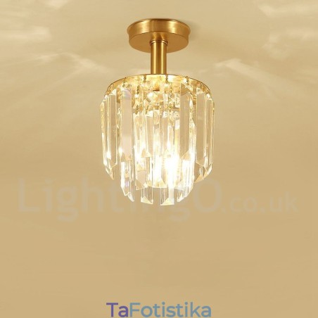 Φωτιστικά οροφής από καθαρό ορείχαλκο Rustic Lodge Nordic Style Flush Mount Crystal Lights Φωτιστικά οροφής από καθαρό ορείχαλκο Rustic Lodge Nordic Style Flush Mount Crystal Lights