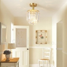 Φωτιστικά οροφής από καθαρό ορείχαλκο Rustic Lodge Nordic Style Flush Mount Crystal Lights