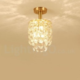 Φωτιστικά οροφής από καθαρό ορείχαλκο Rustic Lodge Nordic Style Flush Mount Crystal Lights