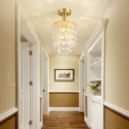 Φωτιστικά οροφής από καθαρό ορείχαλκο Rustic Lodge Nordic Style Flush Mount Crystal Lights