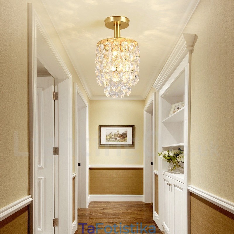 Φωτιστικά οροφής από καθαρό ορείχαλκο Rustic Lodge Nordic Style Flush Mount Crystal Lights