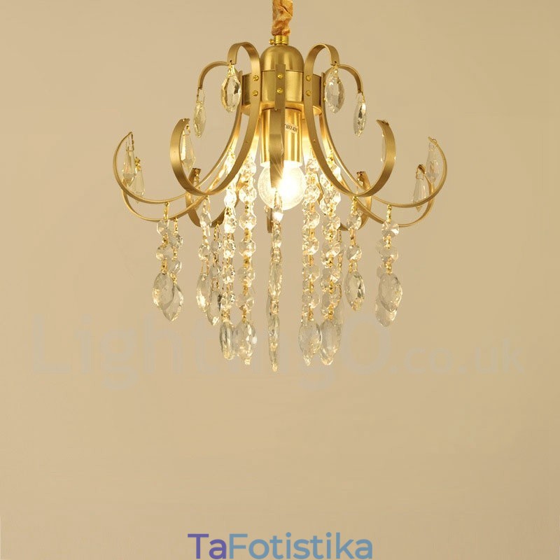 Φωτιστικά οροφής από καθαρό ορείχαλκο Rustic Lodge Nordic Style Flush Mount Crystal Lights