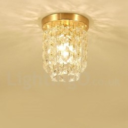 Φωτιστικά οροφής από καθαρό ορείχαλκο Rustic Lodge Nordic Style Flush Mount Crystal Lights