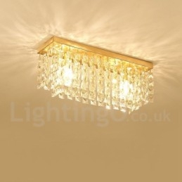 Φωτιστικά οροφής από καθαρό ορείχαλκο Rustic Lodge Nordic Style Flush Mount Crystal Lights