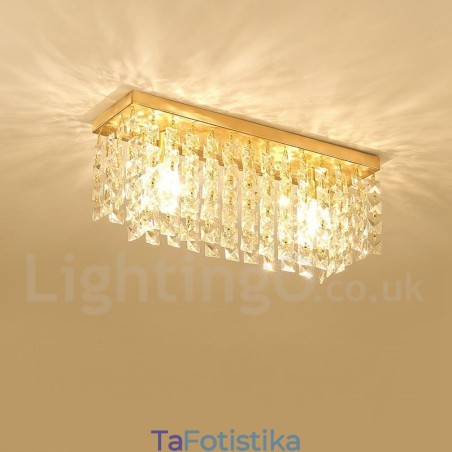 Φωτιστικά οροφής από καθαρό ορείχαλκο Rustic Lodge Nordic Style Flush Mount Crystal Lights Φωτιστικά οροφής από καθαρό ορείχαλκο Rustic Lodge Nordic Style Flush Mount Crystal Lights