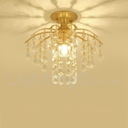 Φωτιστικά οροφής από καθαρό ορείχαλκο Rustic Lodge Nordic Style Flush Mount Crystal Lights