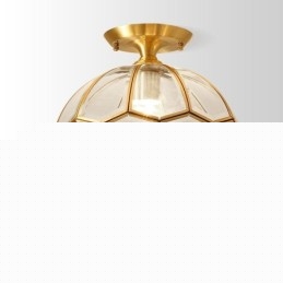 Καθαρό ορείχαλκο Rustic Lodge Nordic Style Flush Mount φωτιστικό οροφής με γυάλινη σκιά