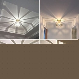 Καθαρό ορείχαλκο Rustic Lodge Nordic Style Flush Mount φωτιστικό οροφής με γυάλινη σκιά
