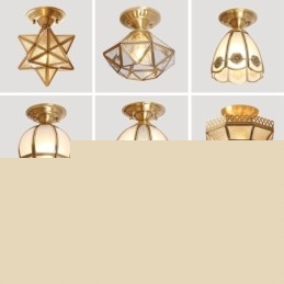 Καθαρό ορείχαλκο Rustic Lodge Nordic Style Flush Mount φωτιστικό οροφής με γυάλινη σκιά