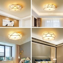 Καθαρό ορείχαλκο Rustic Lodge Nordic Style Flush Mount φωτιστικό οροφής με γυάλινη σκιά