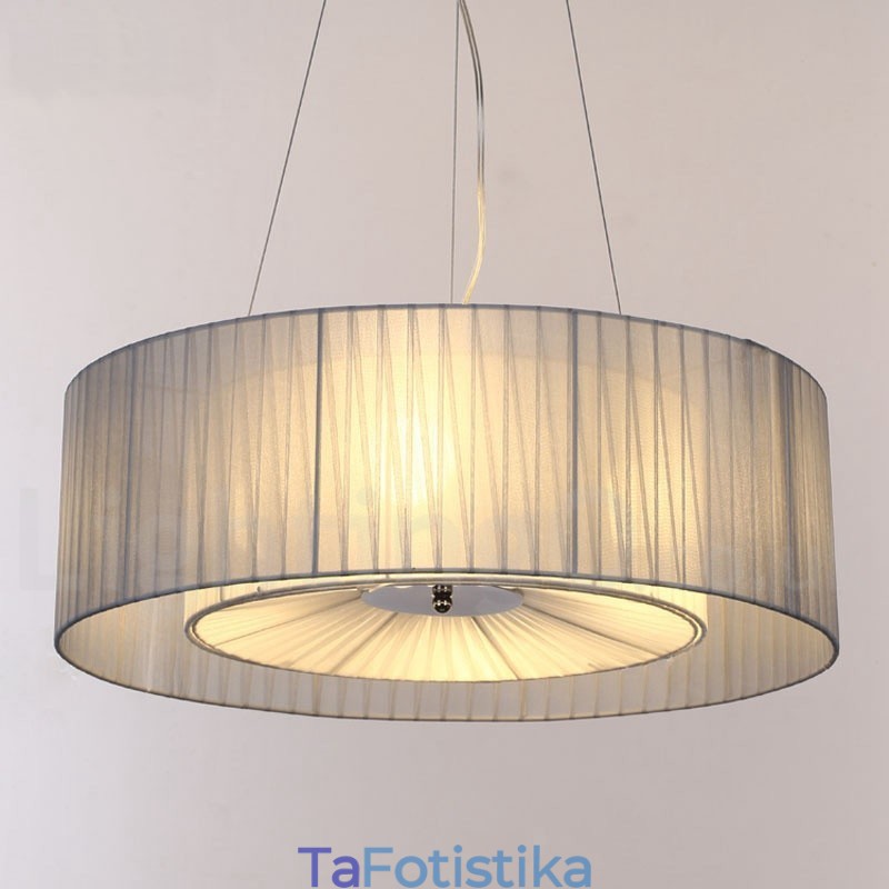 Drum 4 Light Κρεμαστό Μοντέρνο Φωτιστικό με Υφασμάτινη Απόχρωση