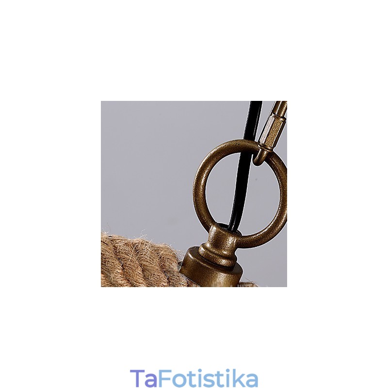 Ρετρό 1 Φωτιστικό Πολυέλαιος με σχοινί κάνναβης Retro Country Style