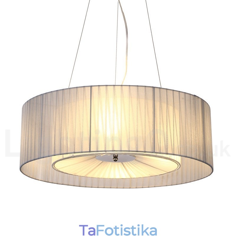 Drum 4 Light Κρεμαστό Μοντέρνο Φωτιστικό με Υφασμάτινη Απόχρωση