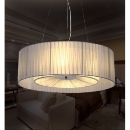 Drum 4 Light Κρεμαστό Μοντέρνο Φωτιστικό με Υφασμάτινη Απόχρωση