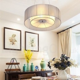 Drum 4 Light Κρεμαστό Μοντέρνο Φωτιστικό με Υφασμάτινη Απόχρωση