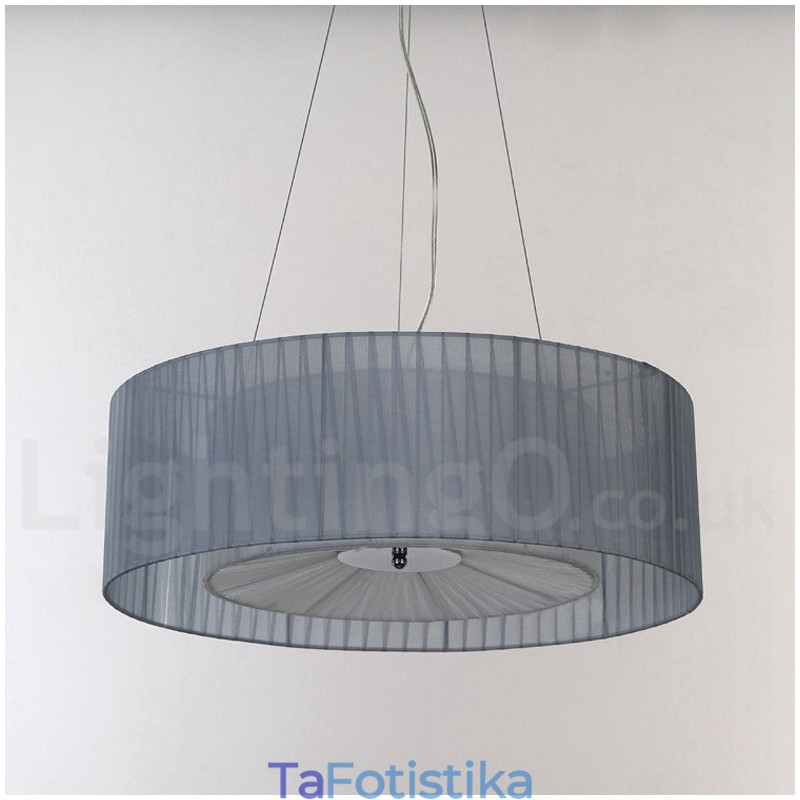 Drum 4 Light Κρεμαστό Μοντέρνο Φωτιστικό με Υφασμάτινη Απόχρωση