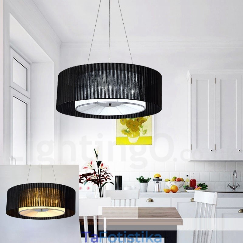 Drum 4 Light Κρεμαστό Μοντέρνο Φωτιστικό με Υφασμάτινη Απόχρωση