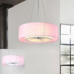 Drum 4 Light Κρεμαστό Μοντέρνο Φωτιστικό με Υφασμάτινη Απόχρωση