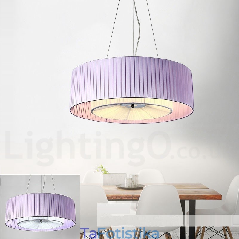 Drum 4 Light Κρεμαστό Μοντέρνο Φωτιστικό με Υφασμάτινη Απόχρωση