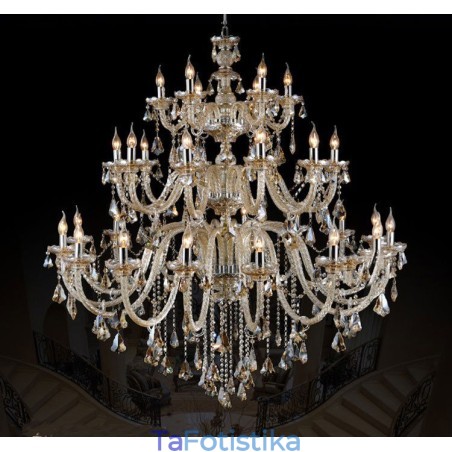 Εξαιρετικά μεγάλος 3 επιπέδων ρετρό κονιάκ Χρώμα K9 Crystal Μοντέρνος πολυτελής πολυέλαιος