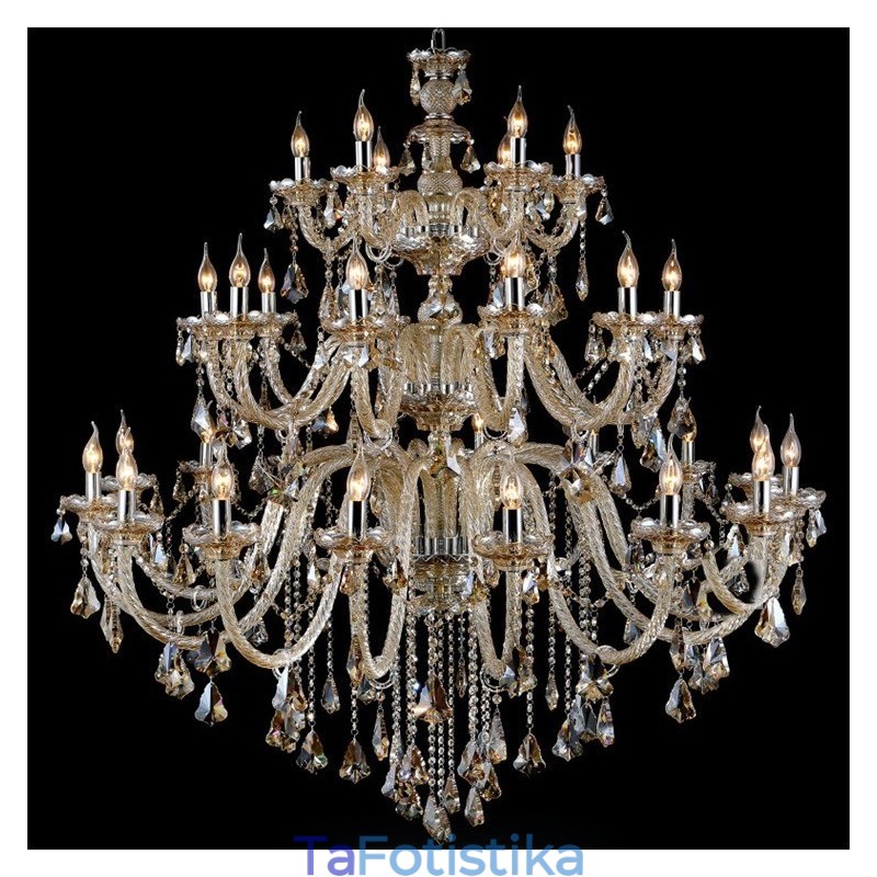 Εξαιρετικά μεγάλος 3 επιπέδων ρετρό κονιάκ Χρώμα K9 Crystal Μοντέρνος πολυτελής πολυέλαιος