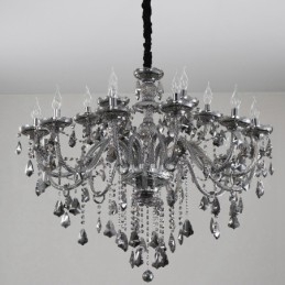 Μεγάλος πολυέλαιος 18 Lights Retro Grey Color K9 Crystal Candle Large Chandelier