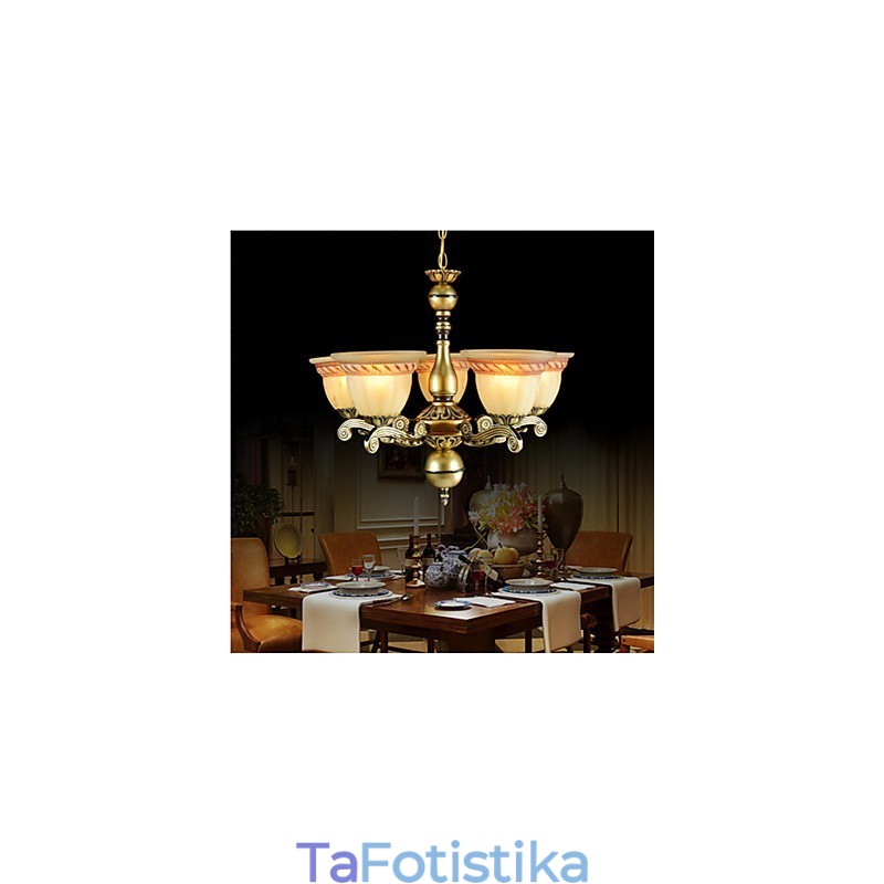 Πολυέλαιος Five Lights Bronze European Retro Classic