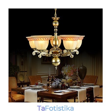 Πολυέλαιος Five Lights Bronze European Retro Classic Πολυέλαιος Five Lights Bronze European Retro Classic