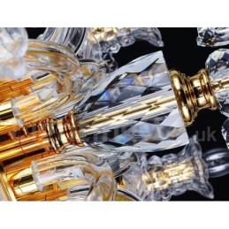 Πολυέλαιος Ρετρό Χρυσό Χρώμα Κ9 Clear Crystal Κερί
