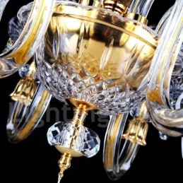 Πολυέλαιος Ρετρό Χρυσό Χρώμα Κ9 Clear Crystal Κερί