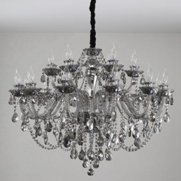 Μεγάλος πολυέλαιος 18 Lights Retro Grey Color K9 Crystal Candle Large Chandelier