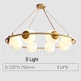 Στρογγυλός πολυέλαιος Ρουστίκ Lodge σε στυλ Pure Brass Bean με λευκές αποχρώσεις