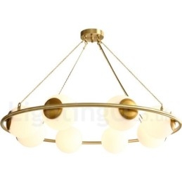Στρογγυλός πολυέλαιος Ρουστίκ Lodge σε στυλ Pure Brass Bean με λευκές αποχρώσεις