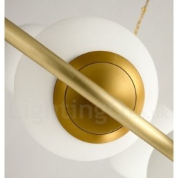 Στρογγυλός πολυέλαιος Ρουστίκ Lodge σε στυλ Pure Brass Bean με λευκές αποχρώσεις