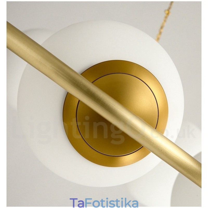 Στρογγυλός πολυέλαιος Ρουστίκ Lodge σε στυλ Pure Brass Bean με λευκές αποχρώσεις