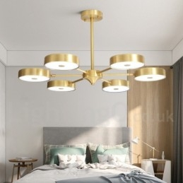 Περιστρεφόμενος πολυέλαιος Pure Brass Rustic Lodge με ακρυλικές αποχρώσεις