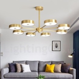 Περιστρεφόμενος πολυέλαιος Pure Brass Rustic Lodge με ακρυλικές αποχρώσεις
