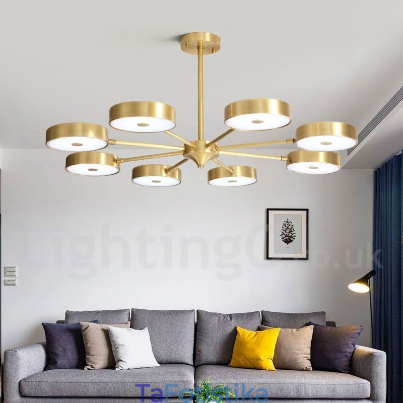 Περιστρεφόμενος πολυέλαιος Pure Brass Rustic Lodge με ακρυλικές αποχρώσεις