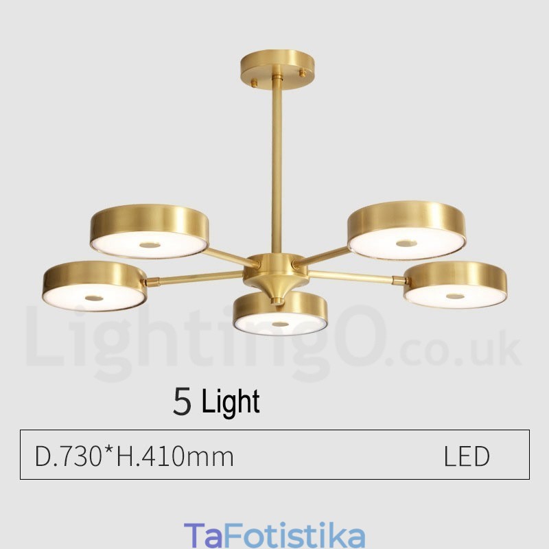 Περιστρεφόμενος πολυέλαιος Pure Brass Rustic Lodge με ακρυλικές αποχρώσεις