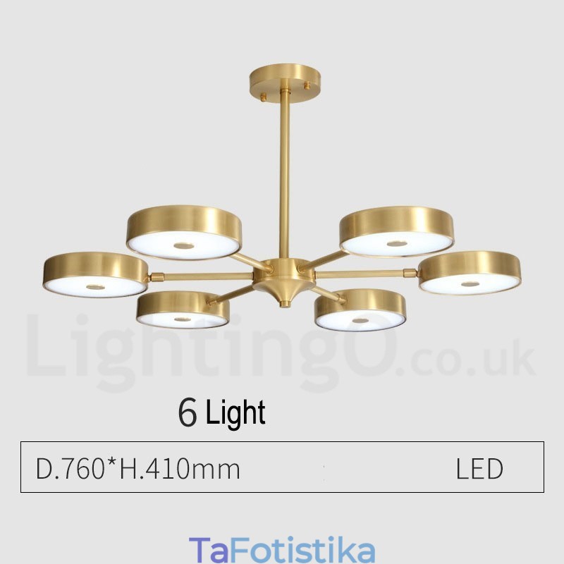 Περιστρεφόμενος πολυέλαιος Pure Brass Rustic Lodge με ακρυλικές αποχρώσεις