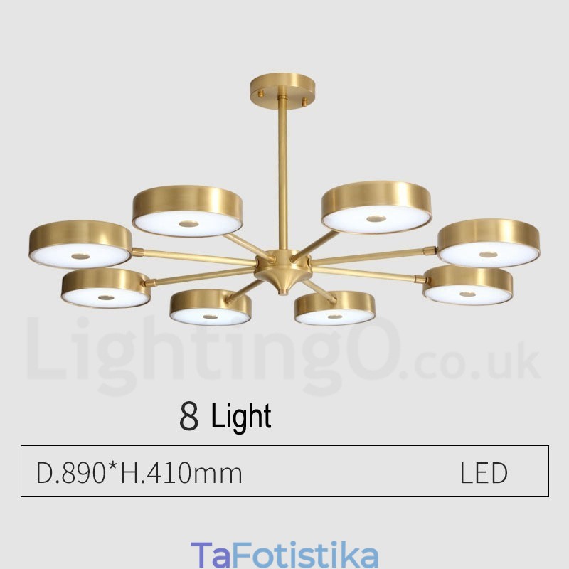 Περιστρεφόμενος πολυέλαιος Pure Brass Rustic Lodge με ακρυλικές αποχρώσεις