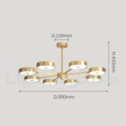 Περιστρεφόμενος πολυέλαιος Pure Brass Rustic Lodge με ακρυλικές αποχρώσεις